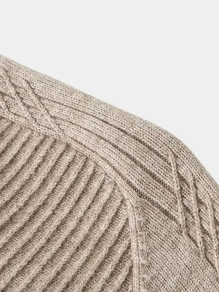 Stripe Quarter Zip Wool Sweater - CAAYWORLD CAAYWORLD