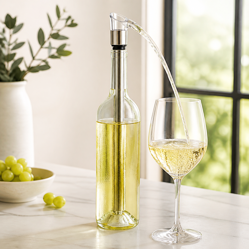 Vinchill wine chiller in a picnic cooler