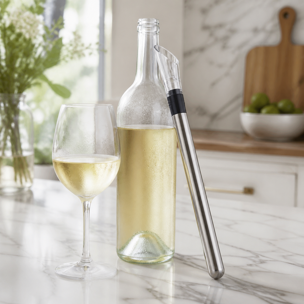 Vinchill wine chiller pourer in use