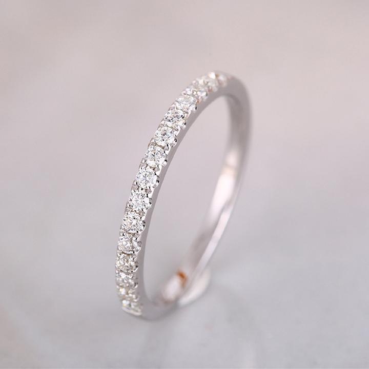 Classic Half Eternity Band In Sterling Silver Shineofidamond