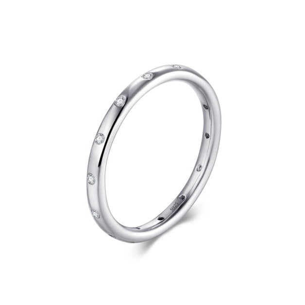 Golden Rose Golden Sterling Silver Stackable Wedding Band Shineofidamond
