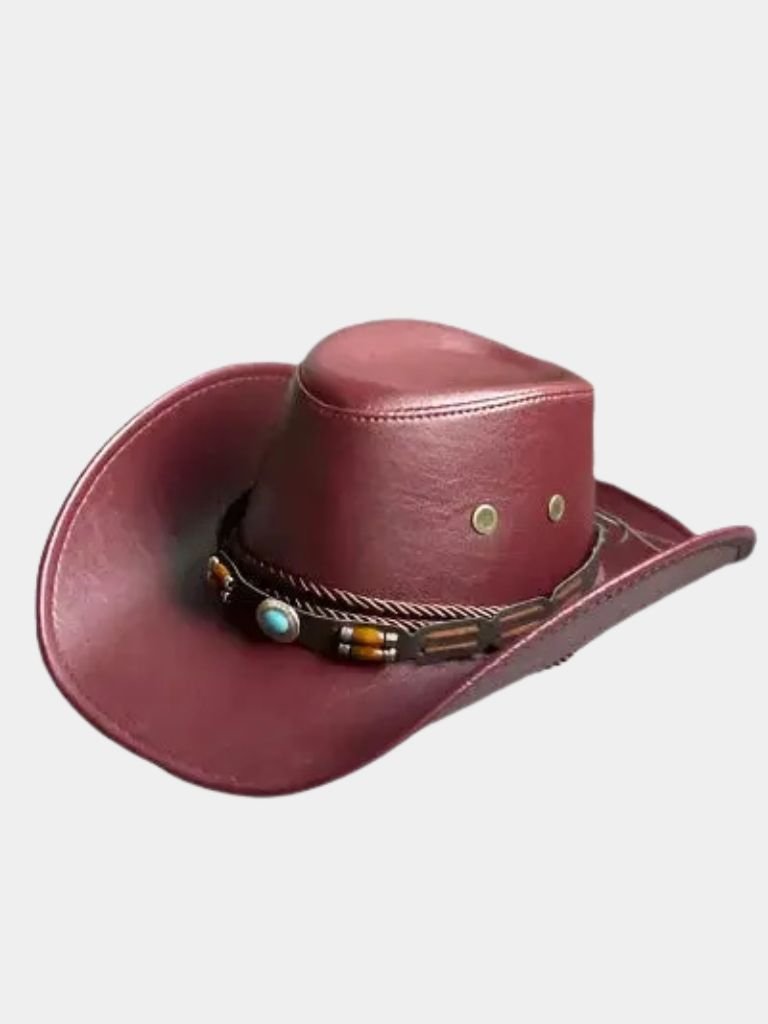 Western Cowboy Leather Hat - CAAYWORLD CAAYWORLD