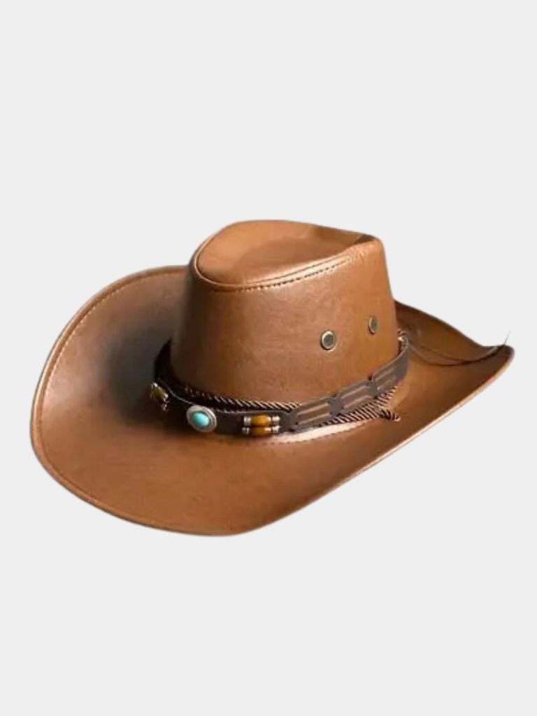 Western Cowboy Leather Hat - CAAYWORLD CAAYWORLD