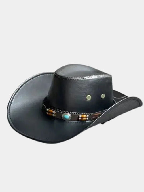 Western Cowboy Leather Hat - CAAYWORLD CAAYWORLD