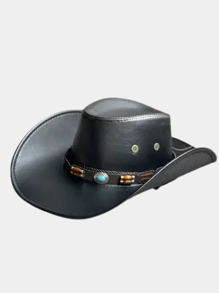 Western Cowboy Leather Hat - CAAYWORLD CAAYWORLD