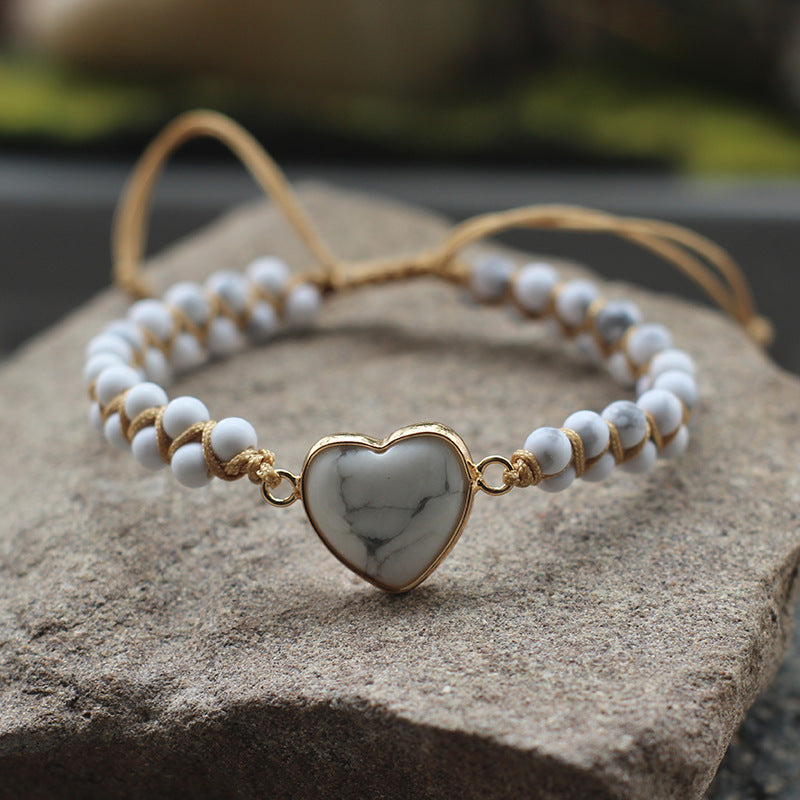 Bohemian Multi-Stone Woven Bracelet – Adjustable Natural Gemstone Shine of Diamond