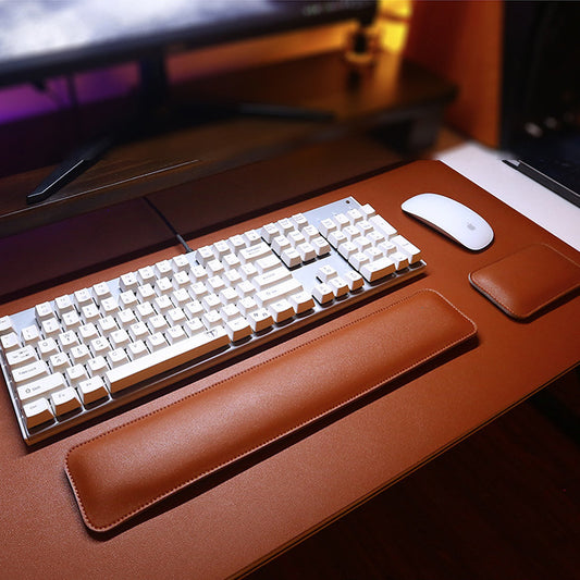 Zentora brown desk mat and wrist support set image 1
