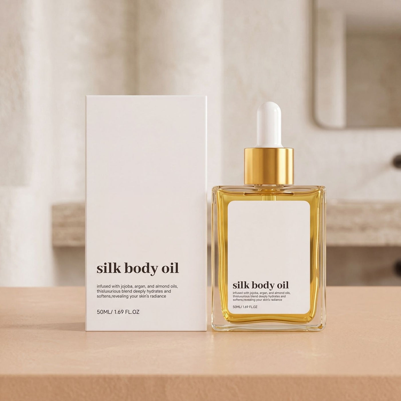Liora silk body oil bottle glow routine