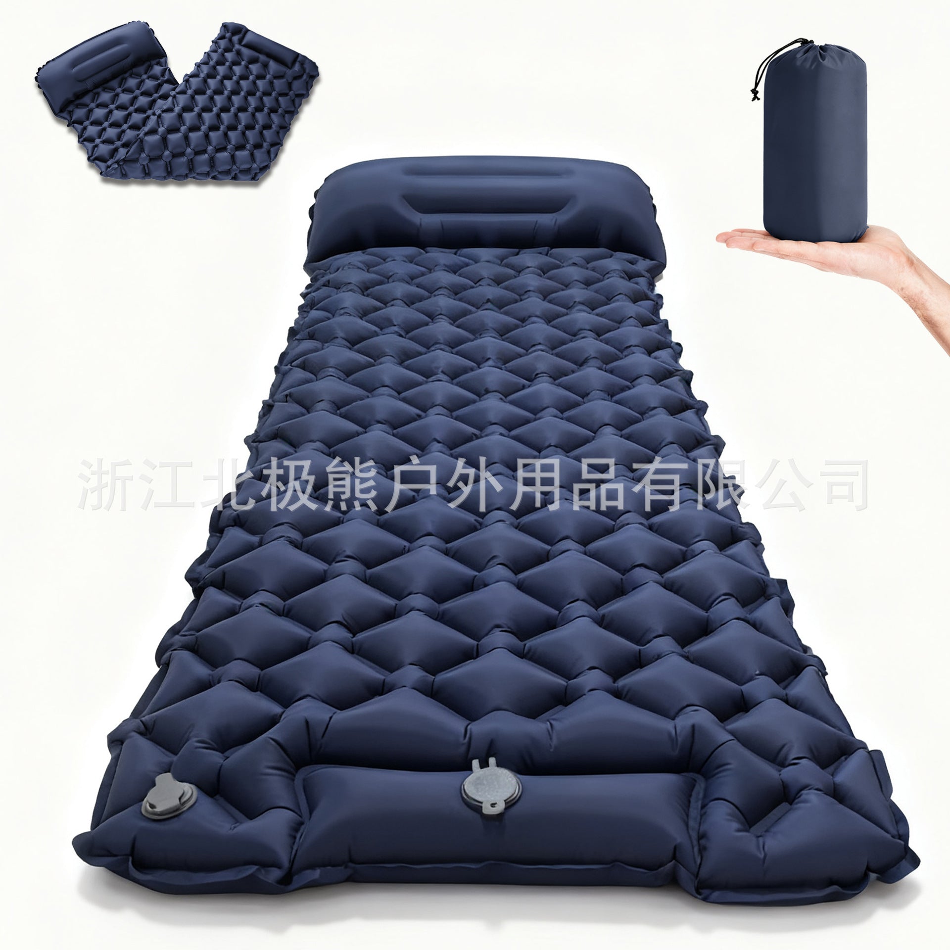 Green Valtro sleeping pad fully unrolled showing full length