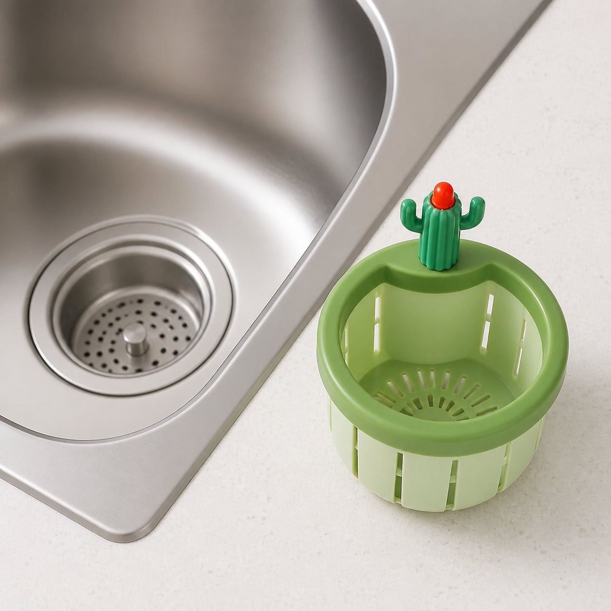 Cacticlean beside a standard drain