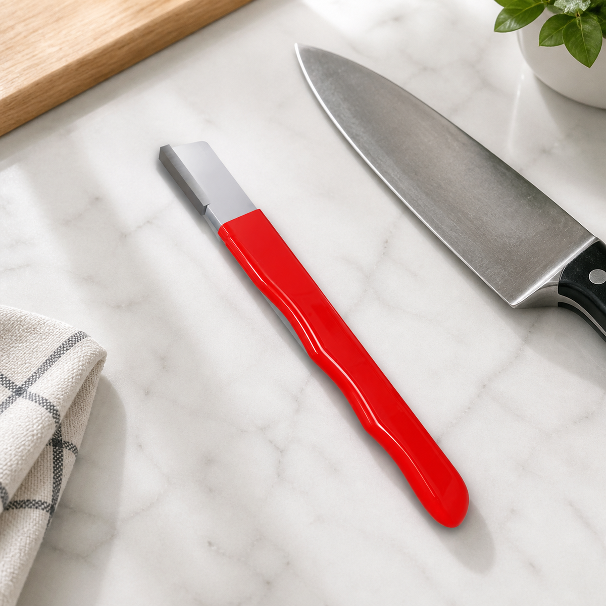EdgeSharp tool sharpener on a kitchen counter