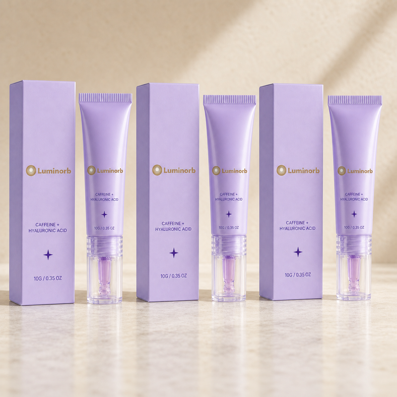 Representative three-tube Luminorb set with exactly three tubes and three cartons