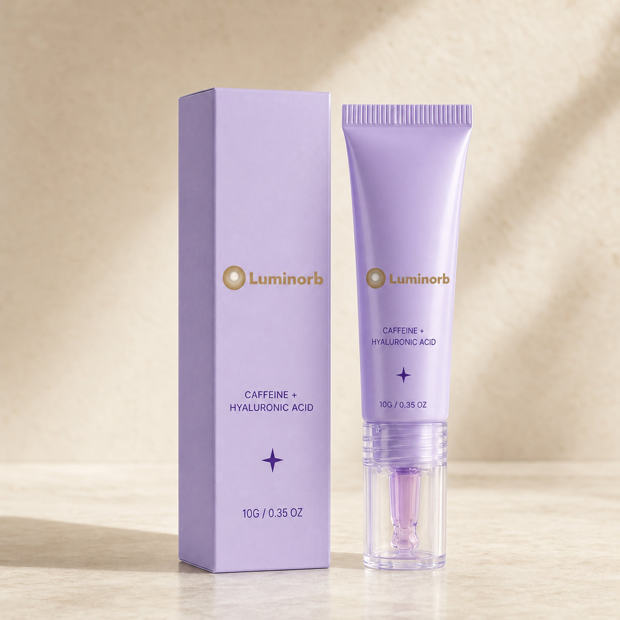 Luminorb 10 g integrated roller eye gel tube and carton