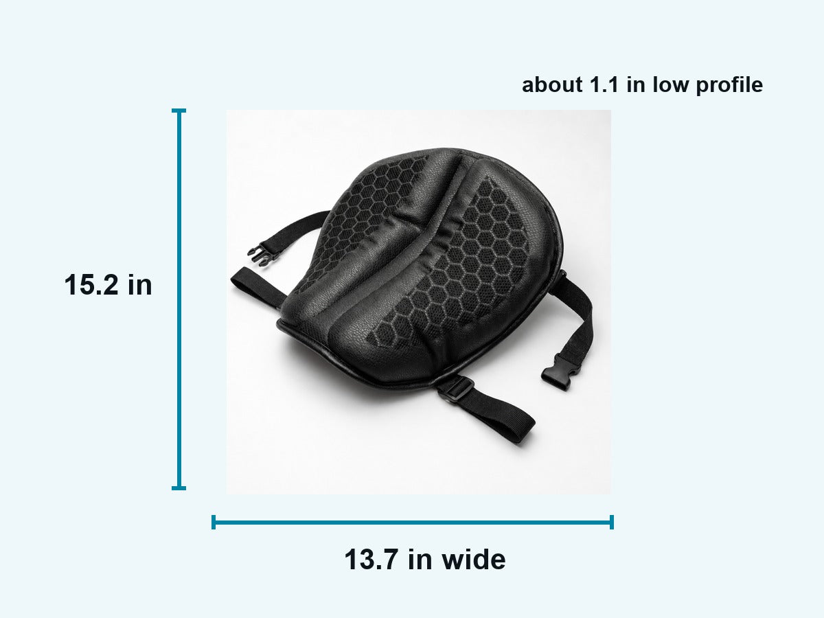 Sadrox cushion size diagram with width, length and low profile height
