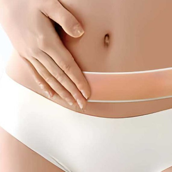 ScarShield tape worn along the waistband in daily life